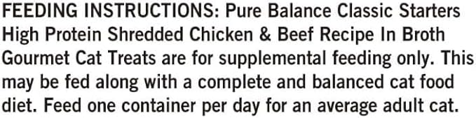 Pure~Balance Classic Starters Gourmet Cat Treats, Shredded Chicken & Beef in Broth, High Protein, Soft Treats ~ 5 Pouches of 1.4 Oz Inside, Wet Cat...