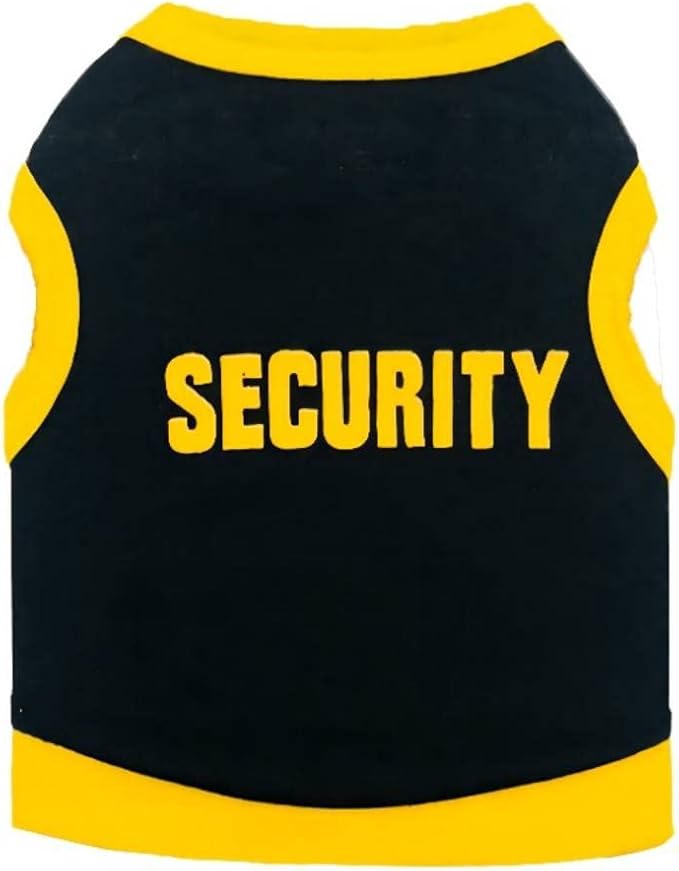 Pet Clothes, Cool Security Vest Pet Puppy T-Shirt Cotton Clothing Apparel Cat Spring Summer Breathable Sleeveless Harness Costume Clothes for Small Dogs(L,BlackYellow)