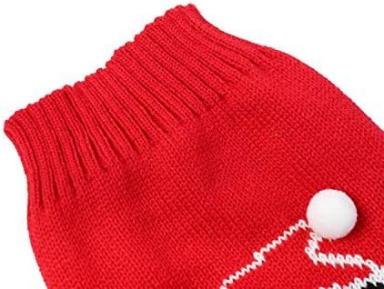 Penguin Red Christmas Holiday Festive Dog Sweater for Puppy Small Dogs, X-Small (XS) Size