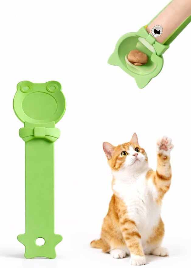 Purée Pops + Green Feeding Spoon, Grain-Free, Lickable, Squeezable Creamy Cat Treat/Topper, 10 Tubes, Chicken and Seafood Mix Variety