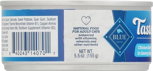 Blue Buffalo Tastefuls Natural Tender Morsels Wet Cat Food,Chicken Entrée 5.5-oz cans,(Pack of 48)