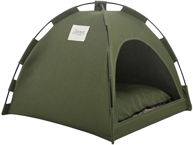 Cat Tent for Indoor & Outdoor Cats, Breathable Mesh Pet Teepee with Sturdy PVC Frame, Soft & Cooling Cat Bed Tent, Semi-Enclosed Cat House or Bunny Shelter, Durable Cat Dome Furniture