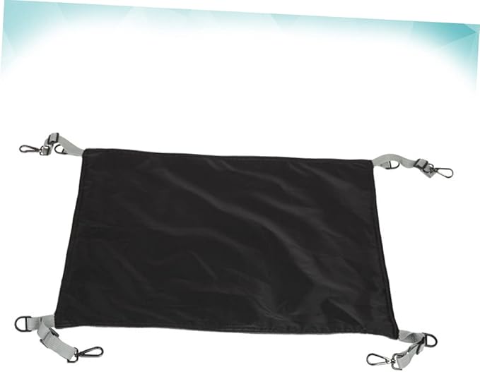 POPETPOP Cat Hammock Fleece Cat Furniture Black Space-Saving Easy Clean Kitten Swing Bed