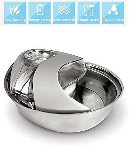 Liusj JUnst Cat Water Fountain Stainless Steel,Pet Fountain Dog Water Dispenser, Pet Drinking Fountain with Replacement Filters for Cats Dogs, Automatic Cat Dog Fountain