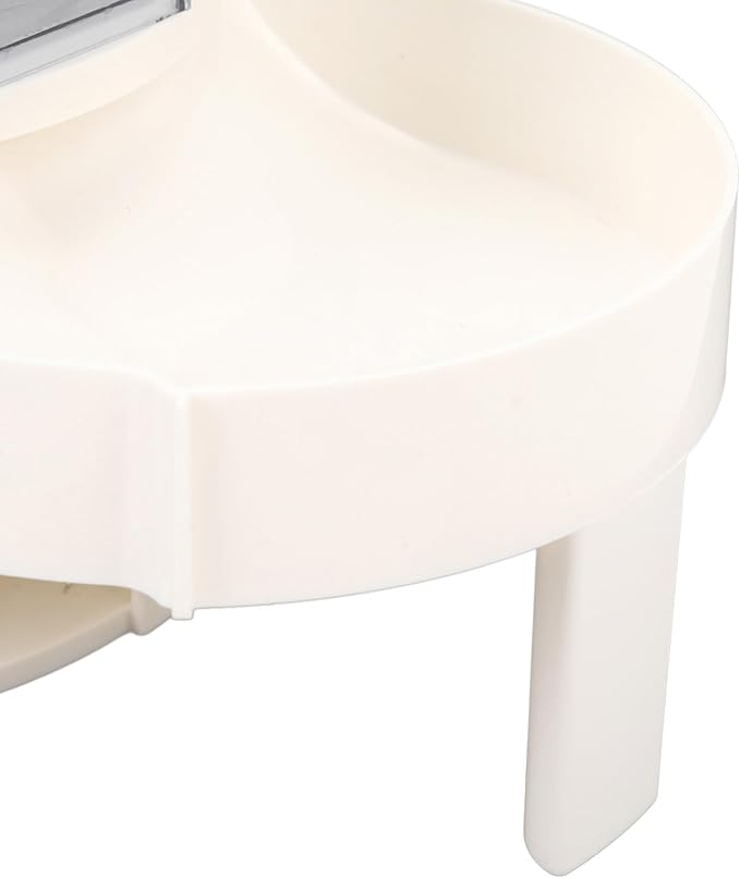 Asixxsix Automatic Pet Feeder, Rotating Retractable Design Blocks Dust Automatic Cat Feeder, 2 in 1 Pet with 1.3lbs Food .3L Water Capacity for Cats Small Dogs (Grey)