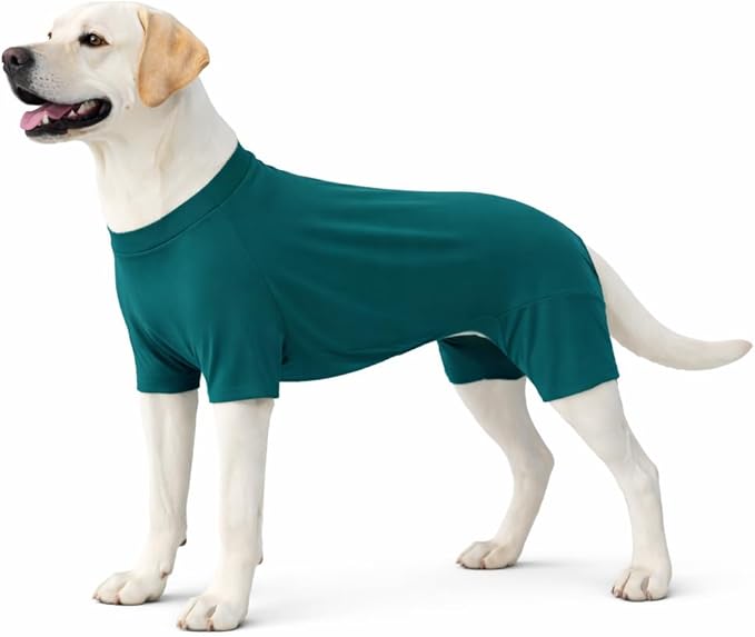 Lovelonglong Dog Full Bodysuit – Stretchy Yoga Fabric 4-Leg Dog Pajamas, Breathable & Lightweight Dog Onesie for Indoor & Outdoor, Shedding Control & Travel Wear