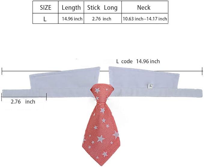 Cat tie and Dog tie Clothing, can be Adjusted According to the Neck Circumference of Pets, is Definitely the Most Handsome pet for Birthday Parties,Weddings, Photography. (Pink, Large)
