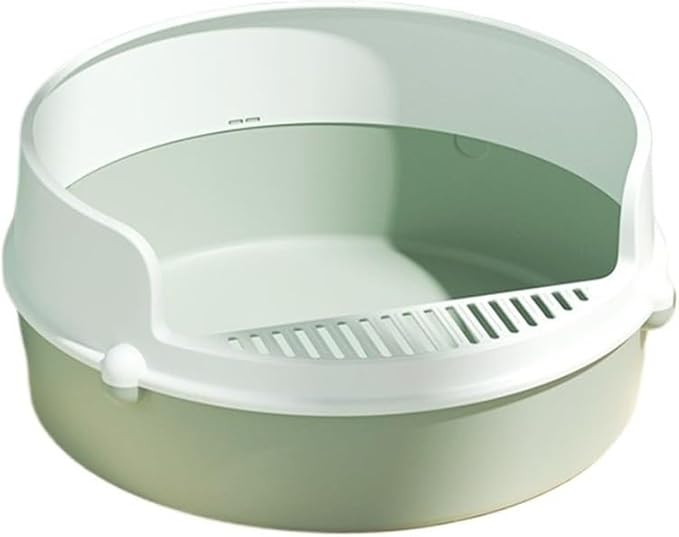 Pet Supplies, Semi-Enclosed Cat Litter Box, High Side Anti-Splash & Leak-Proof(Green)