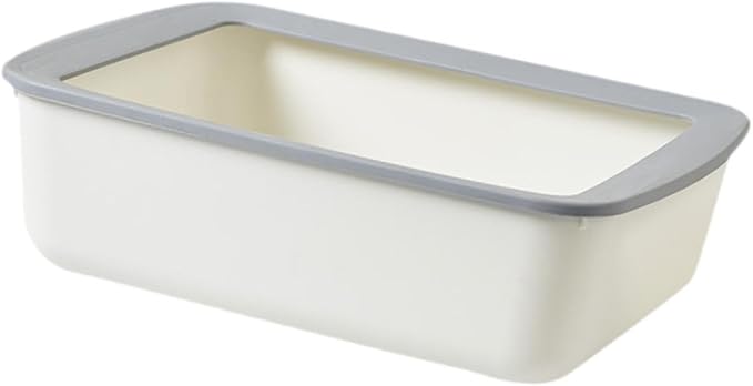 Open Top Pet Litter Tray Easy Clean Cat Toilet Sand Box Indoor Cats Litter Basin- White