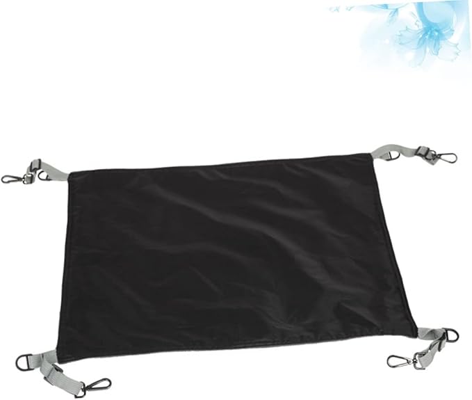 POPETPOP Cat Hammock Fleece Cat Furniture Black Space-Saving Easy Clean Kitten Swing Bed