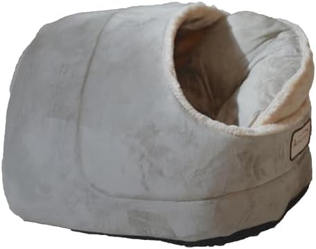 HomeStock Faux Fur Cat Cave Bed - Cozy Pet Hideaway with Waterproof Base & Removable Padding