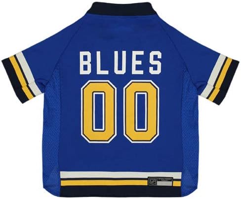NHL St.Louis Blues Jersey for Dogs & Cats, Large. - Let Your Pet Be A Real NHL Fan!
