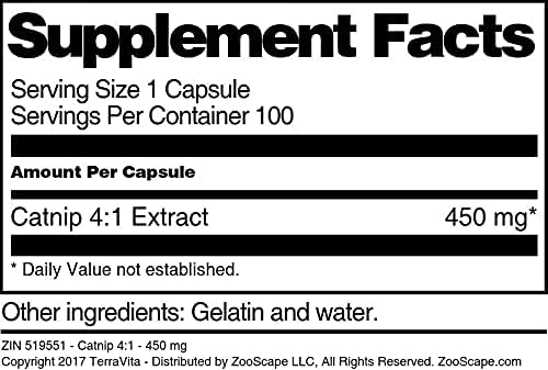 Catnip 4:1-450 mg (100 Capsules, ZIN: 519551) - 3 Pack