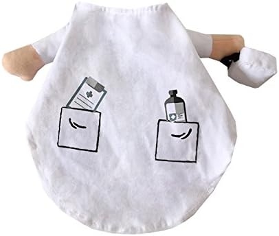 Mikayoo Pet Dog Cat Halloween Costume Doctor Nurse Costume Dog Jeans Clothes Cat Funny Apperal Outfit Uniform(Doctor,XS)