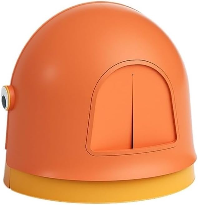 Pet Supplies, Extra Large Hooded Cat Litter Box for Big Cats - Anti-Splash, Easy Clean(Orange)