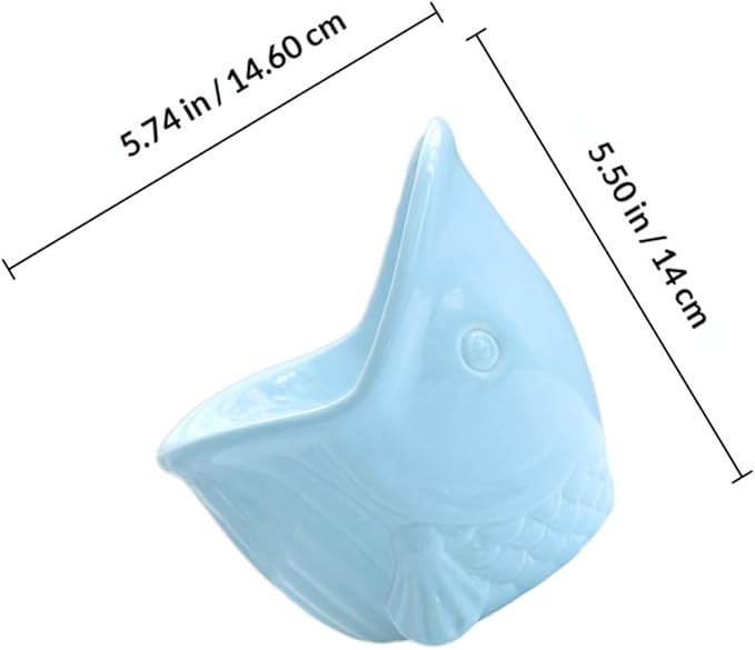 SHINEOFI Multi-Function Raised Ceramic Pet Bowl Neck Support, 7 Size Artistic Design, Suitable for Cats and Dogs Feeding Watering