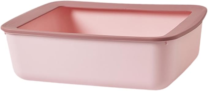 Open Top Pet Litter Tray, Easy Clean Cat Litter Box with Splash Guard, 16.14x12.20x4.92 Inch Indoor Cat Sand Box Toilet Basin-