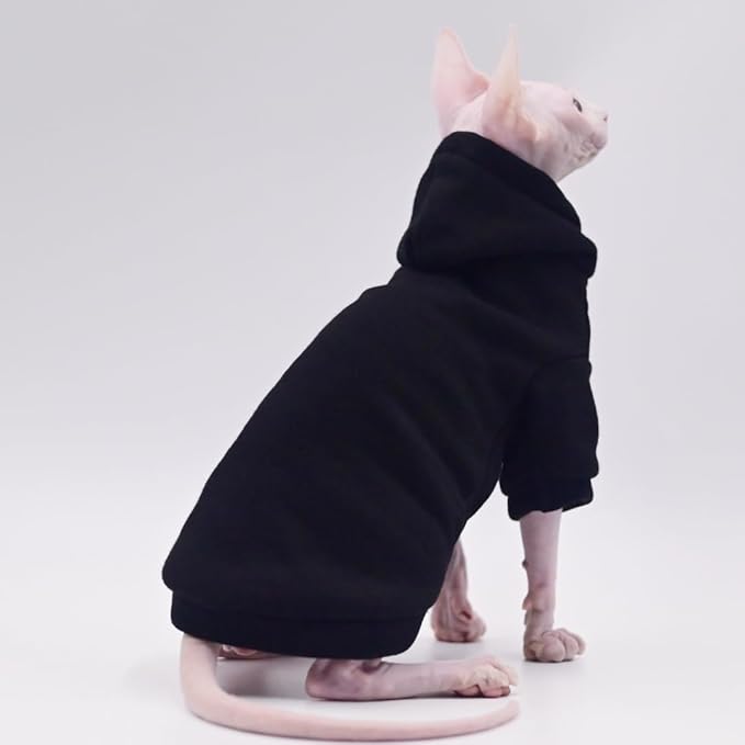 Sphynx Cat Apparel Kitty Clothes Autumn and Winter Hairless Cat Outfits Bald Cat Clothes for Devon Rex Cats, Cornish Cats (XX-Large)