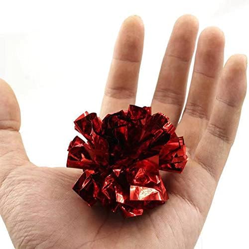 ISMARTEN 10 Packs Crinkle Balls Cat Toys for Indoor Cats, Lightweight Shiny Crinkle Paper Ball for Kitten (Random Color) (3.94 in)