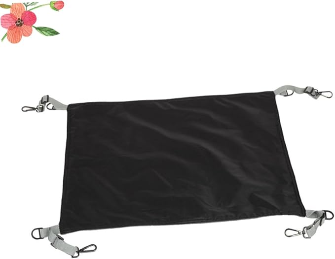 POPETPOP Cat Hammock Fleece Cat Furniture Black Space-Saving Easy Clean Kitten Swing Bed