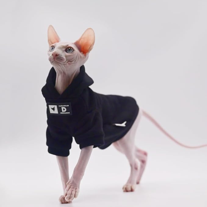 Sphynx Cat Apparel Kitty Clothes Autumn and Winter Hairless Cat Outfits Bald Cat Clothes for Devon Rex Cats, Cornish Cats (XX-Large)