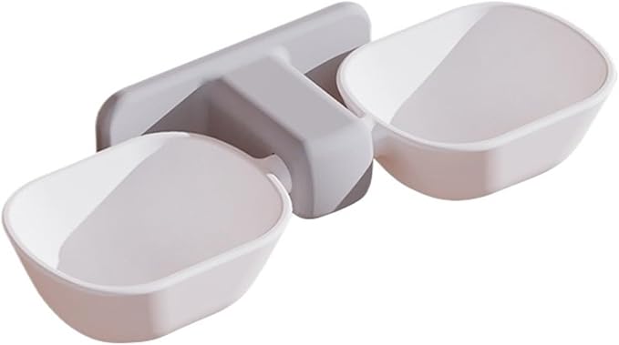 1pcs Wall Mounted Cat Feeder Bowl Hanging Pet for Cats Small Dogs Adjustable Height Drinking(White)