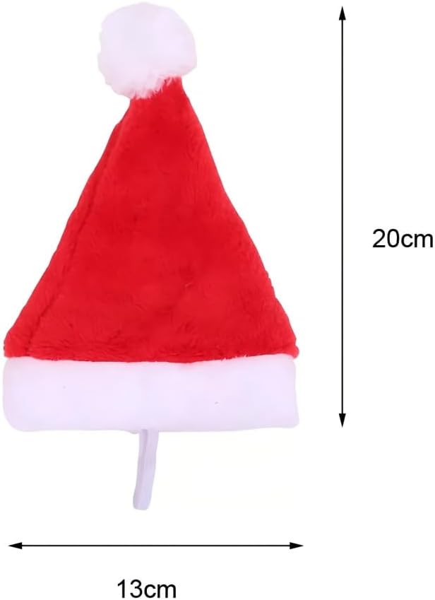 Adjustable Pet Santa Hat for Dogs Cats, Christmas Costume Hat for Puppy Kitten Holiday Party