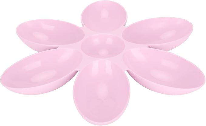 Multipurpose Cat Food Bowl Cat Food Bowl Flower Petals Shaped Cat Water Bowls Non Slip Food‑Grade Flower Petals Shaped 6 Grids Pet Feeding Bowl for Food and Water (Roseate)