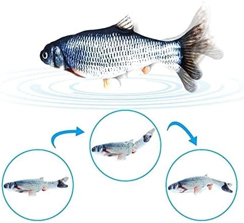 Cat Toys Catnip Automatic Flip Fish Dolls, Cat Toys, Applicable to All Kinds of Cats, USB Electric Mobile pet Toys, Electric Puppet Fish, Suitable for Cats