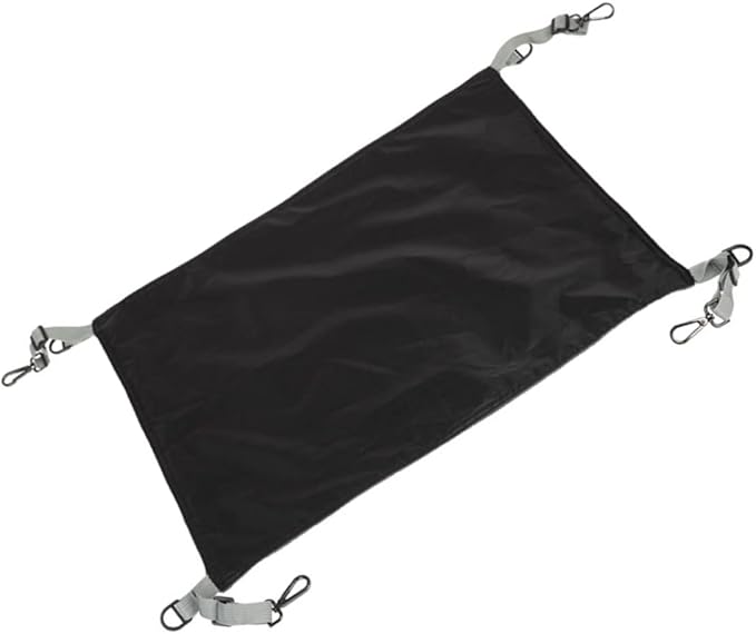 POPETPOP Cat Hammock Fleece Cat Furniture Black Space-Saving Easy Clean Kitten Swing Bed