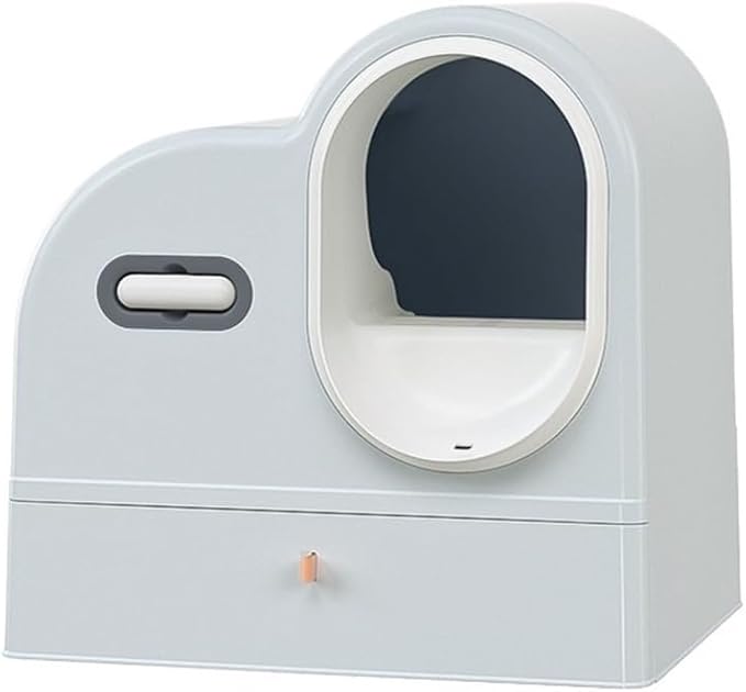 Pet Supplies, Enclosed Cat Litter Box with Drawer, Splash Proof Large Space Pan(Gray)