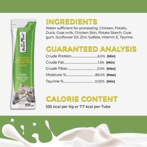 Lickable Cat Treat Puree in Goat Milk 3 Chicken Flavors Treat Bundle (3 Four-Tube Packs, 12 Tubes Total, 0.5 Oz per Tube) Plus Shaynanigans Silicone Lid Lickable Cat Treat Puree Grain Free