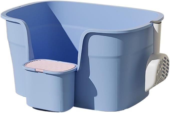 Pet Supplies, High Wall Cat Litter Box XL,Anti-Splash for Multi Cats(Blue)