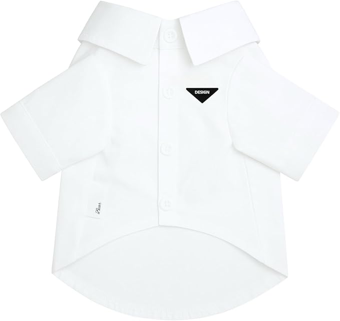 White Shirt for Dogs and Cats– Dog Button Down, White Collared Dog Outfit, Shirts for Small Dogs Puppy Clothes, Suitable for Yorkies Chihuahuab Sphynx Cat (Small 3.4-5.5lbs)