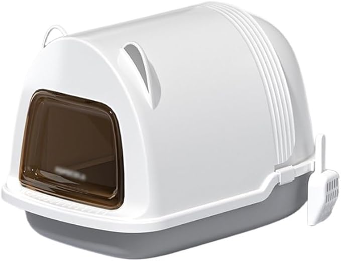 Pet Supplies, Enclosed Large Cat Litter Box with Hood, Anti-Splash & Easy-Clean Tray