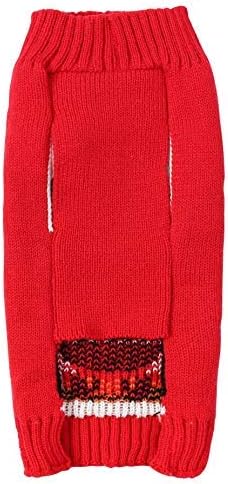 Penguin Red Christmas Holiday Festive Dog Sweater for Puppy Small Dogs, X-Small (XS) Size