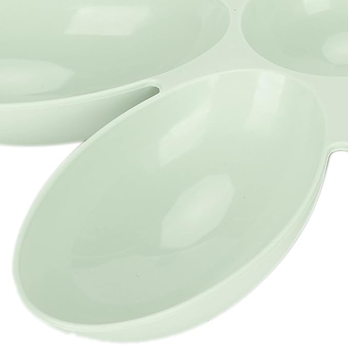 Multipurpose Cat Food Bowl Cat Food Bowl Flower Petals Shaped Cat Water Bowls Non Slip Food‑Grade Flower Petals Shaped 6 Grids Pet Feeding Bowl for Food and Water (Green)