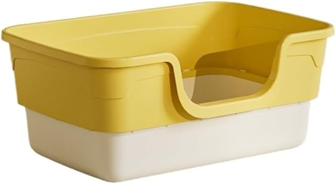 Pet Supplies, Open Top Cat Litter Box with Removable Design, Thickened Anti Splash & Easy Clean(Yellow)