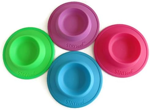 Pet Food and Water Bowl for Cats, Toy Breed Dogs, Bearded Dragons, Turtles, and Small Pets (3/4 Cup in Four Colors (Fucshia (Pink))