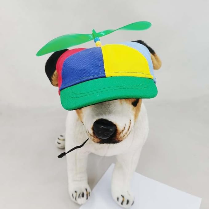 Pet Propeller Hat Cat Dog Colorful Pet Sun Protection Adjustable Baseball Cap Rainbow Pet Spinner Hat Funny Puppy Kitty Baseball Cap