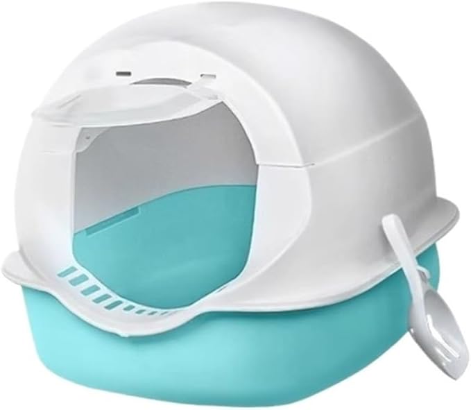Pet Supplies, Enclosed Splash-Proof Cat Litter Box with Scoop & Lid, Large & Easy Clean(Green)