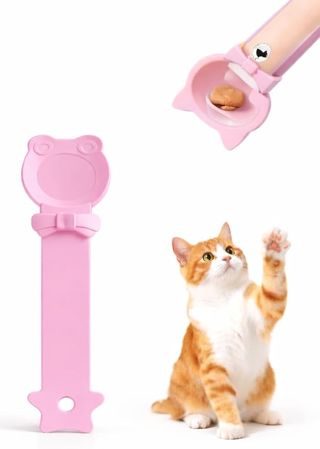 Purée Pops + Pink Feeding Spoon, Grain-Free, Lickable, Squeezable Creamy Cat Treat/Topper, 10 Tubes, Chicken and Seafood Mix Variety