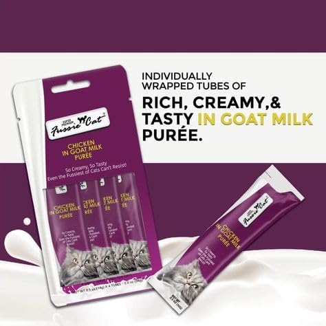 Lickable Cat Treat Puree in Goat Milk 3 Chicken Flavors Treat Bundle (3 Four-Tube Packs, 12 Tubes Total, 0.5 Oz per Tube) Plus Shaynanigans Silicone Lid Lickable Cat Treat Puree Grain Free