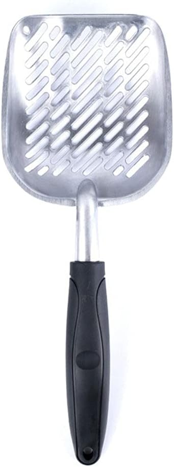 XTYPE Cat Litter Scoop Big Metal Litter Scoop for Kitty Sifter with Deep Shovel and Ergonomic Handle Made of Heavy Duty Solid Aluminum cat Litter Shovel (Color : Black)