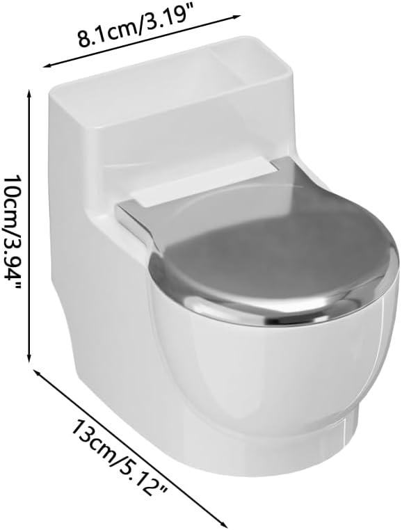 Toilet Shape Cat Bowl, Wall Mounted Hanging Pet Feeder with Stainless Steel Bowl, Flip Lid Cover, Stop Cats Drinking from Toilet