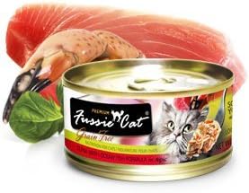 Fussie Cat Premium Grain Free Canned Cat Food 3 Flavor Variety: (4) Tuna with Chicken, (4) Tuna with Salmon and (4) Ocean Fish, 2.82 Oz Each (12 Cans Total)