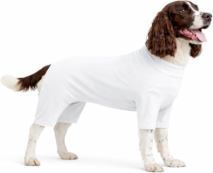 Lovelonglong Dog Full Bodysuit – Stretchy Yoga Fabric 4-Leg Dog Pajamas, Breathable & Lightweight Dog Onesie for Indoor & Outdoor, Shedding Control & Travel Wear