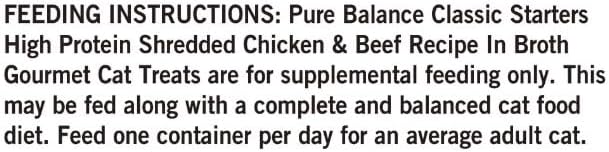 Pure Balance Classic Starters Gourmet Cat Treats, Shredded Chicken & Beef in Broth, High Protein, Soft Treats ~ 5 Pouches of 1.4 Oz ~ Inside, Wet Cat Treat Adult Cats ~ (4 Box).