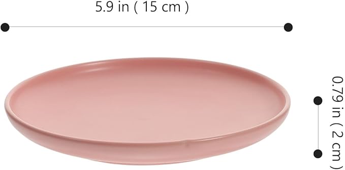 GANAZONO Ceramic Cat Bowl 6-inch Pink Reusable Pet Food Dish Cat Accessory for Indoor Feeding and Watering