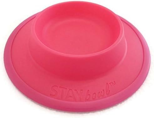 Pet Food and Water Bowl for Cats, Toy Breed Dogs, Bearded Dragons, Turtles, and Small Pets (3/4 Cup in Four Colors (Fucshia (Pink))